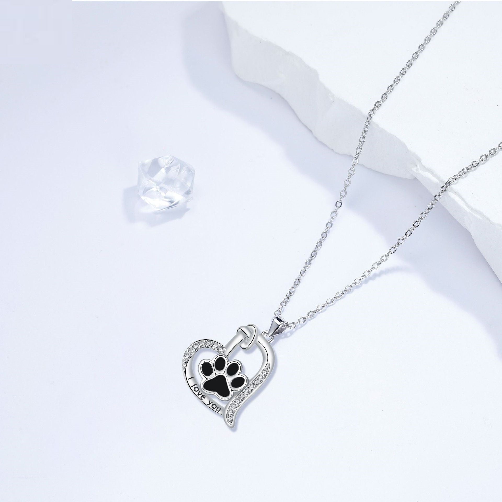 Heartfelt Paw Print Pendant Necklace
