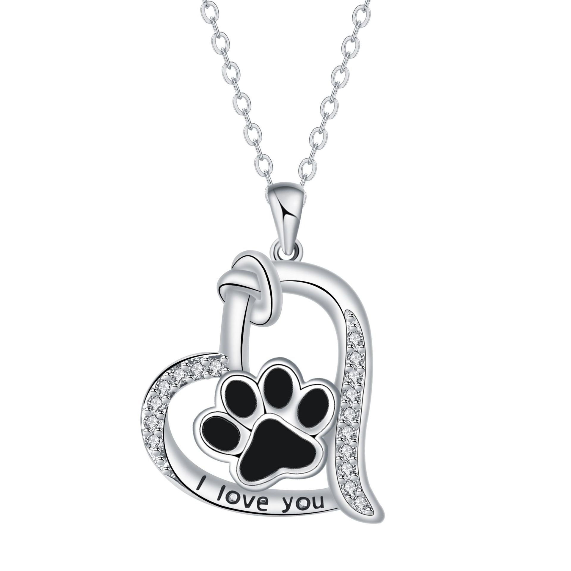 Heartfelt Paw Print Pendant Necklace