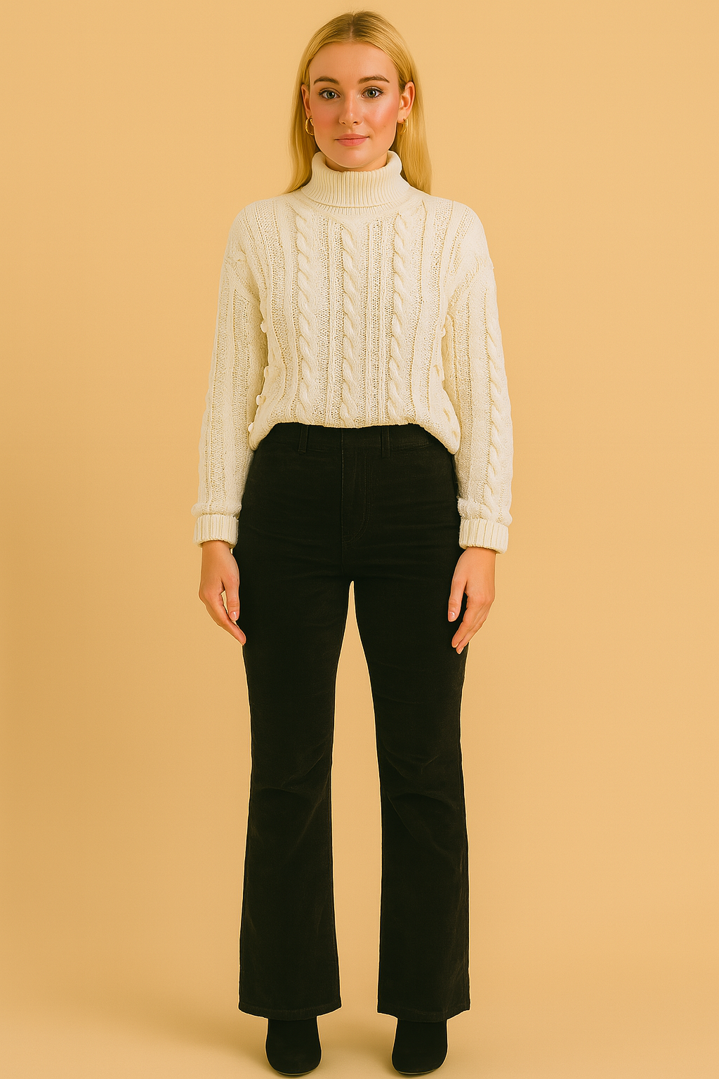 Angie | Women's Suede Pants with Flared Legs