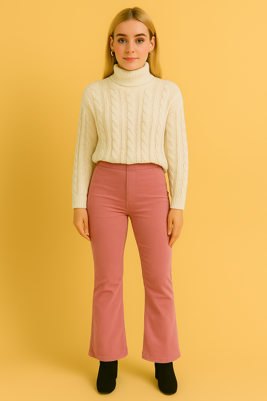 Angie | Women's Suede Pants with Flared Legs