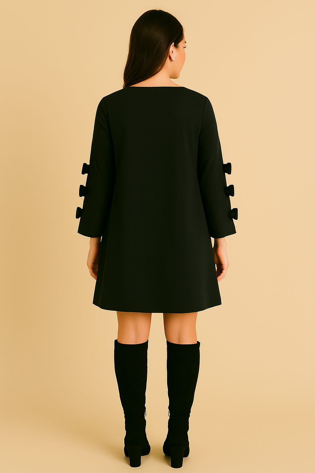 Nina | Women's Loose-fitting Dress with Bow Details