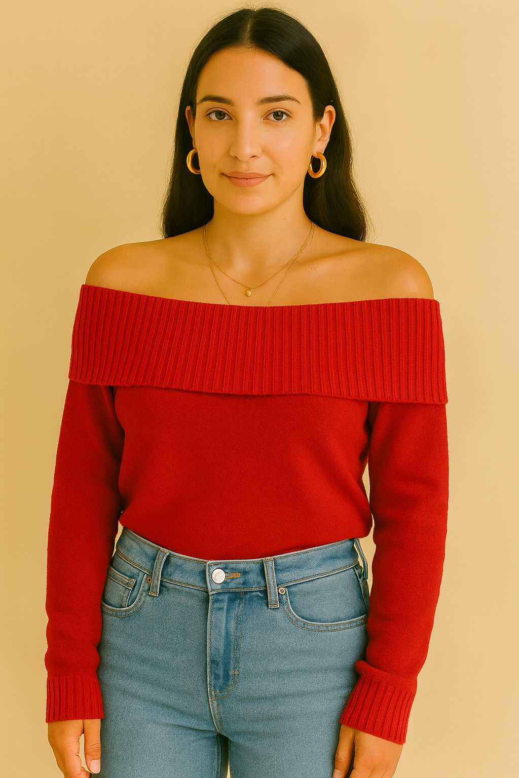 Rudi | Women's Off-the-Shoulder Long Sleeve Sweater