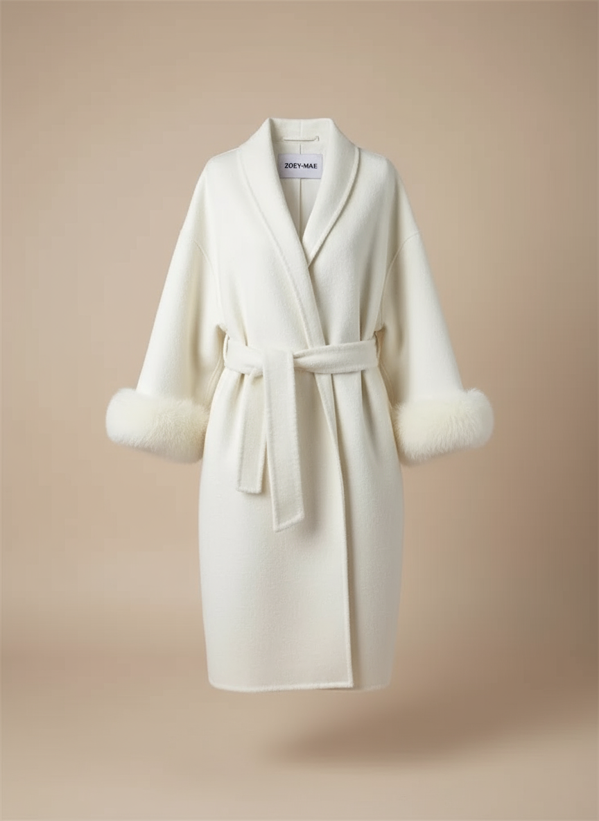 Eulalia - Tossy Fox Fur Wool Overcoat Women's Short Coat