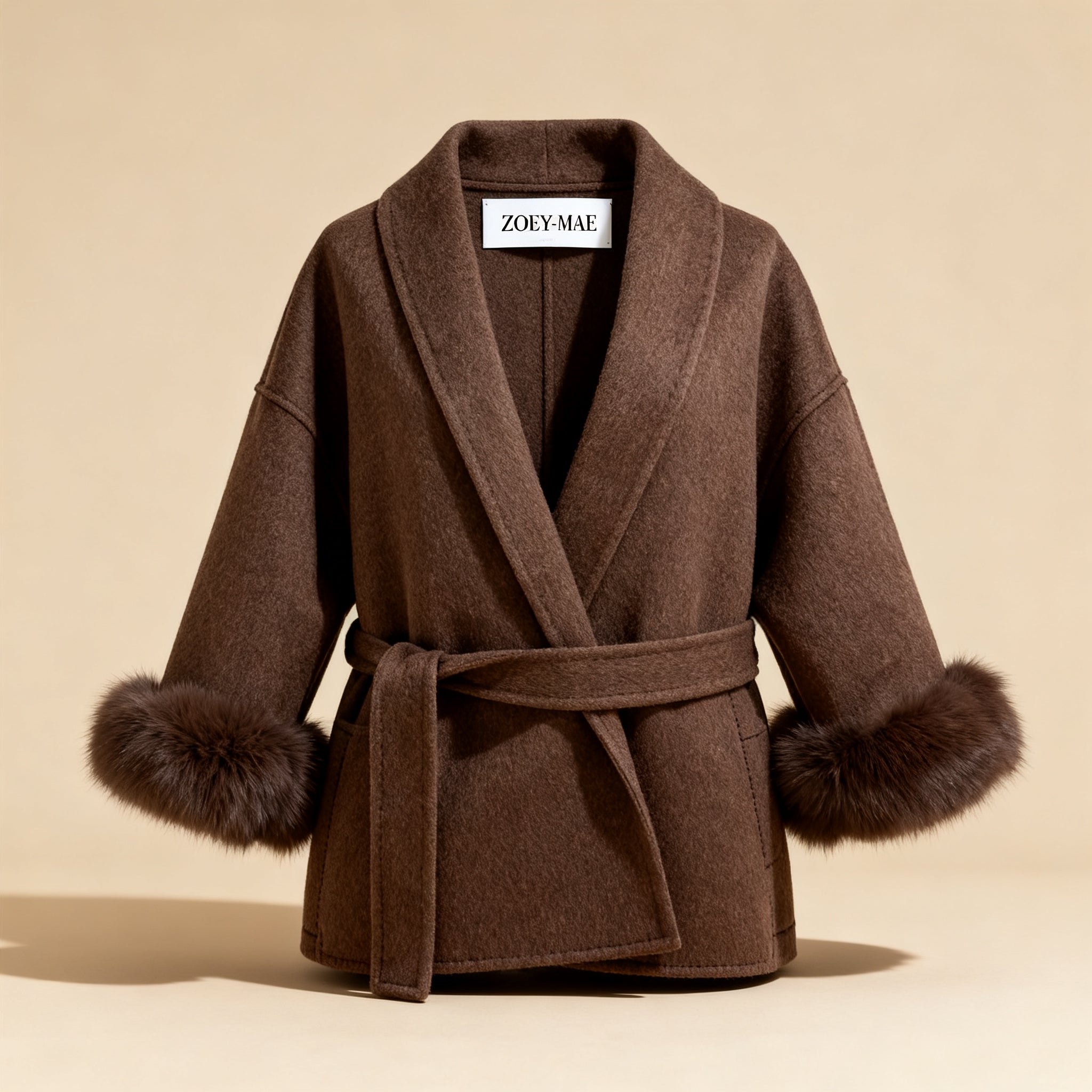 Eulalia - Tossy Fox Fur Wool Overcoat Women's Short Coat