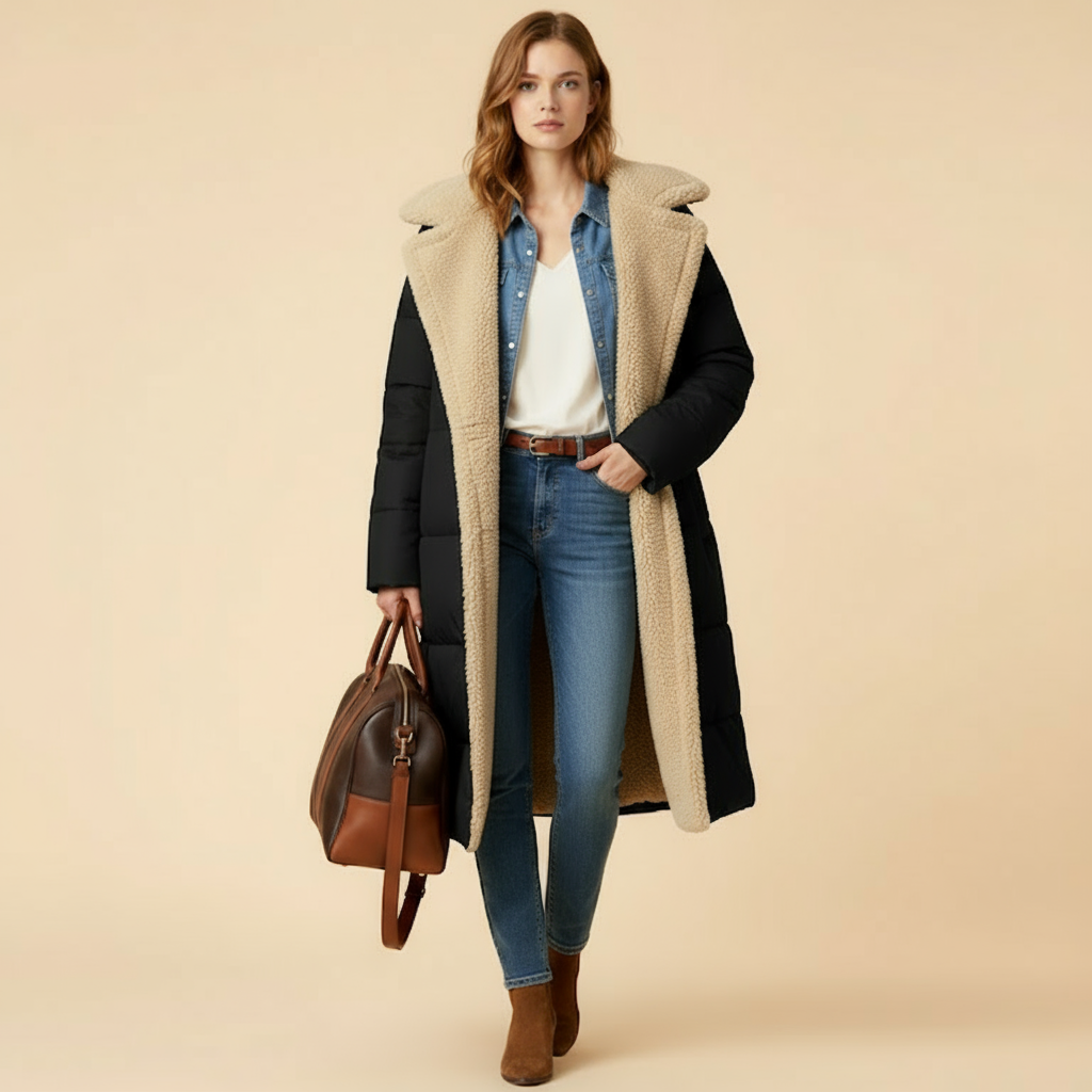 flora - Comfortable Faux Fur-Lined Coat