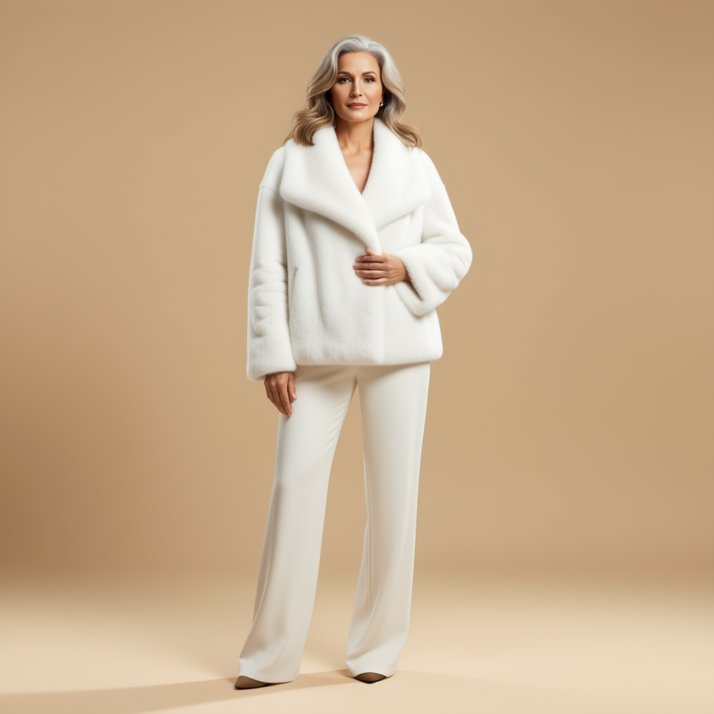 Eugenia - Women Elegant Faux Fur Coat Warm Fluffy