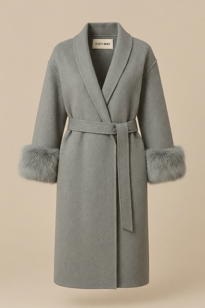 Eulalia - Tossy Fox Fur Wool Overcoat Women's Short Coat