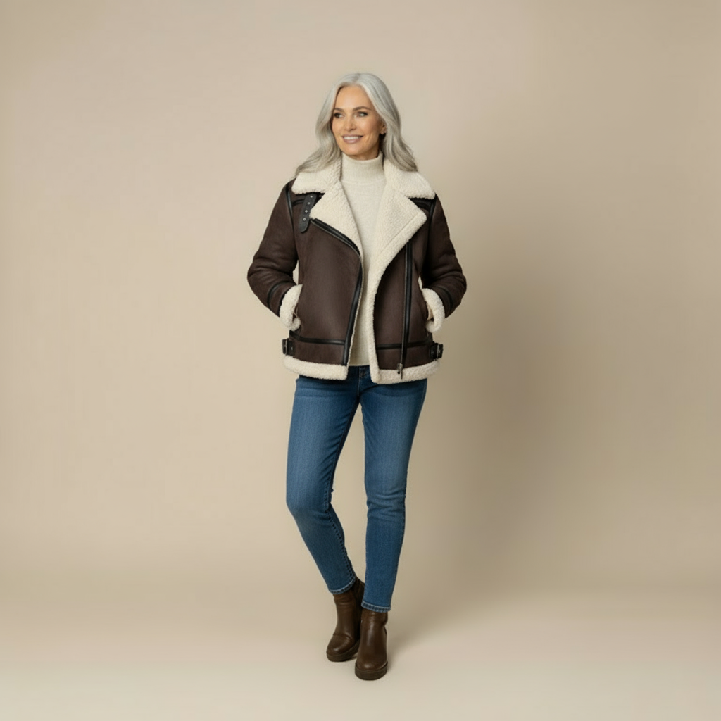Fenella -  Casual Women's Wear Flip Collar Fur