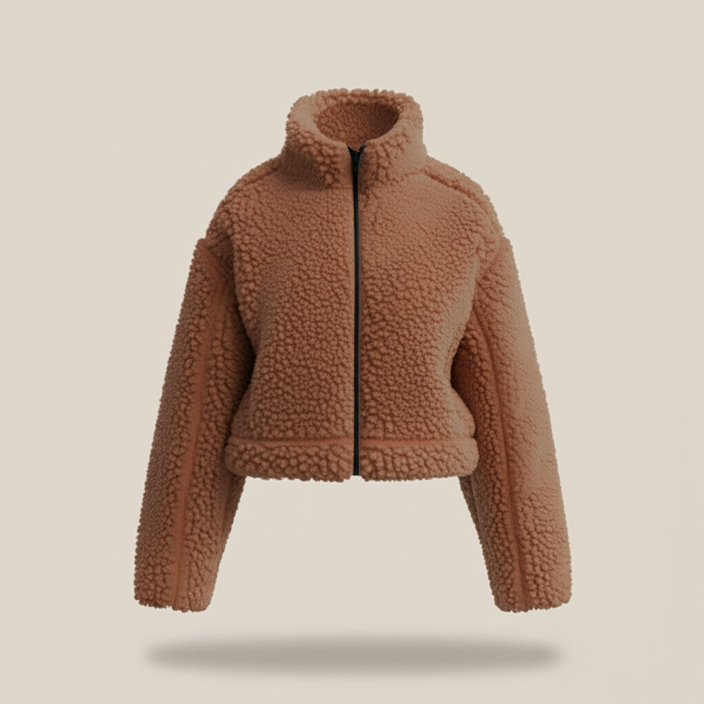 Delphi - Winter Lamb Wool Short Coat For Women