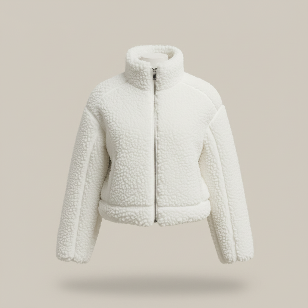 Delphi - Winter Lamb Wool Short Coat For Women