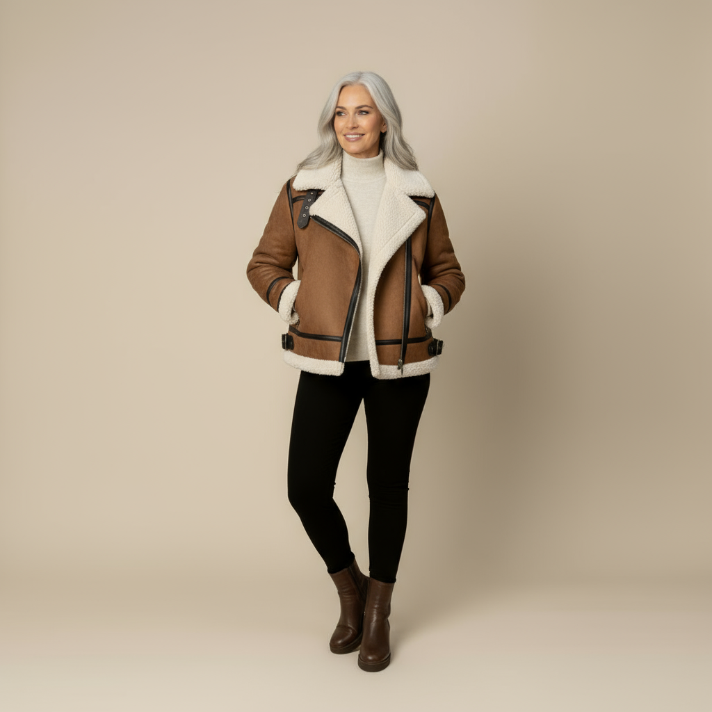 Fenella -  Casual Women's Wear Flip Collar Fur