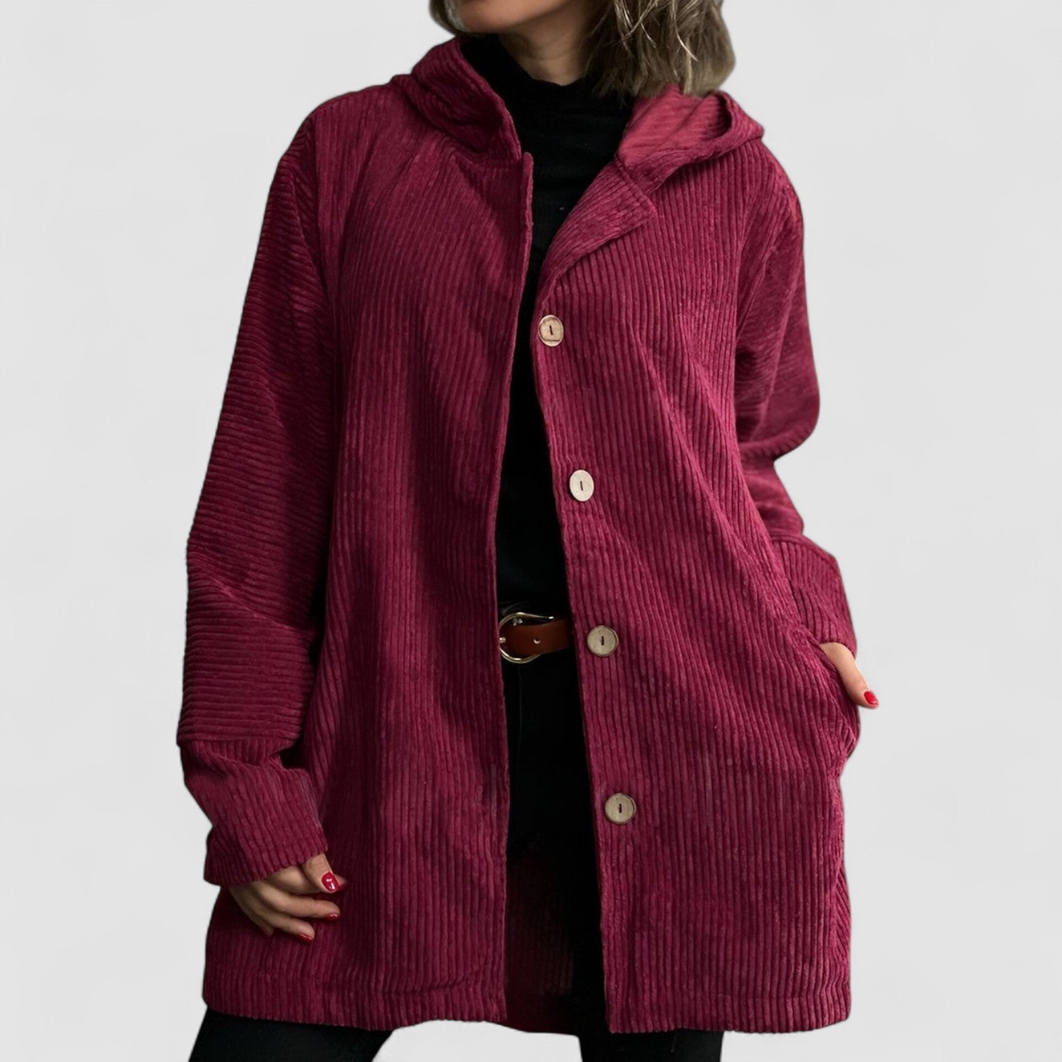 Velicia | Cozy Corduroy Hooded Jacket