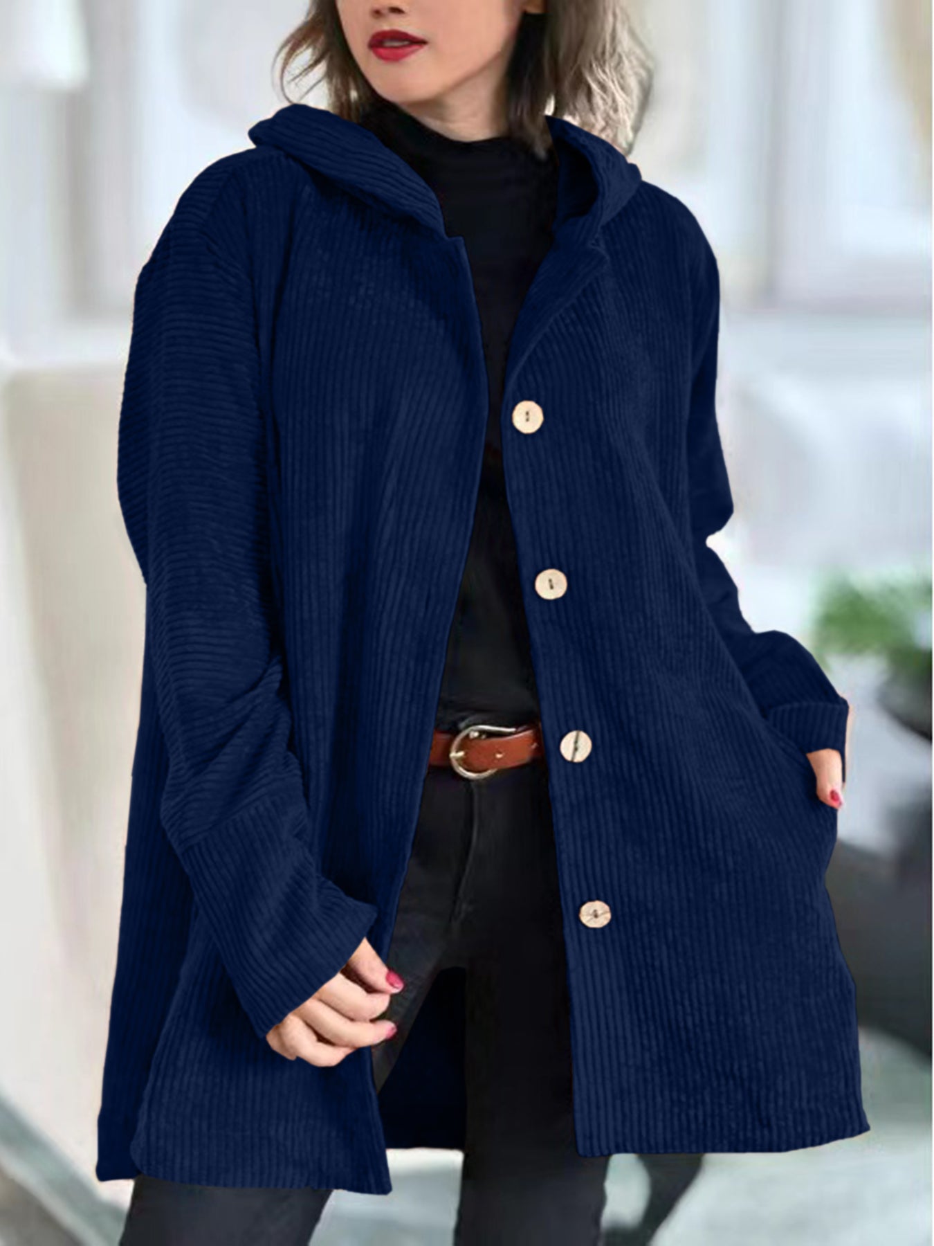 Velicia | Cozy Corduroy Hooded Jacket
