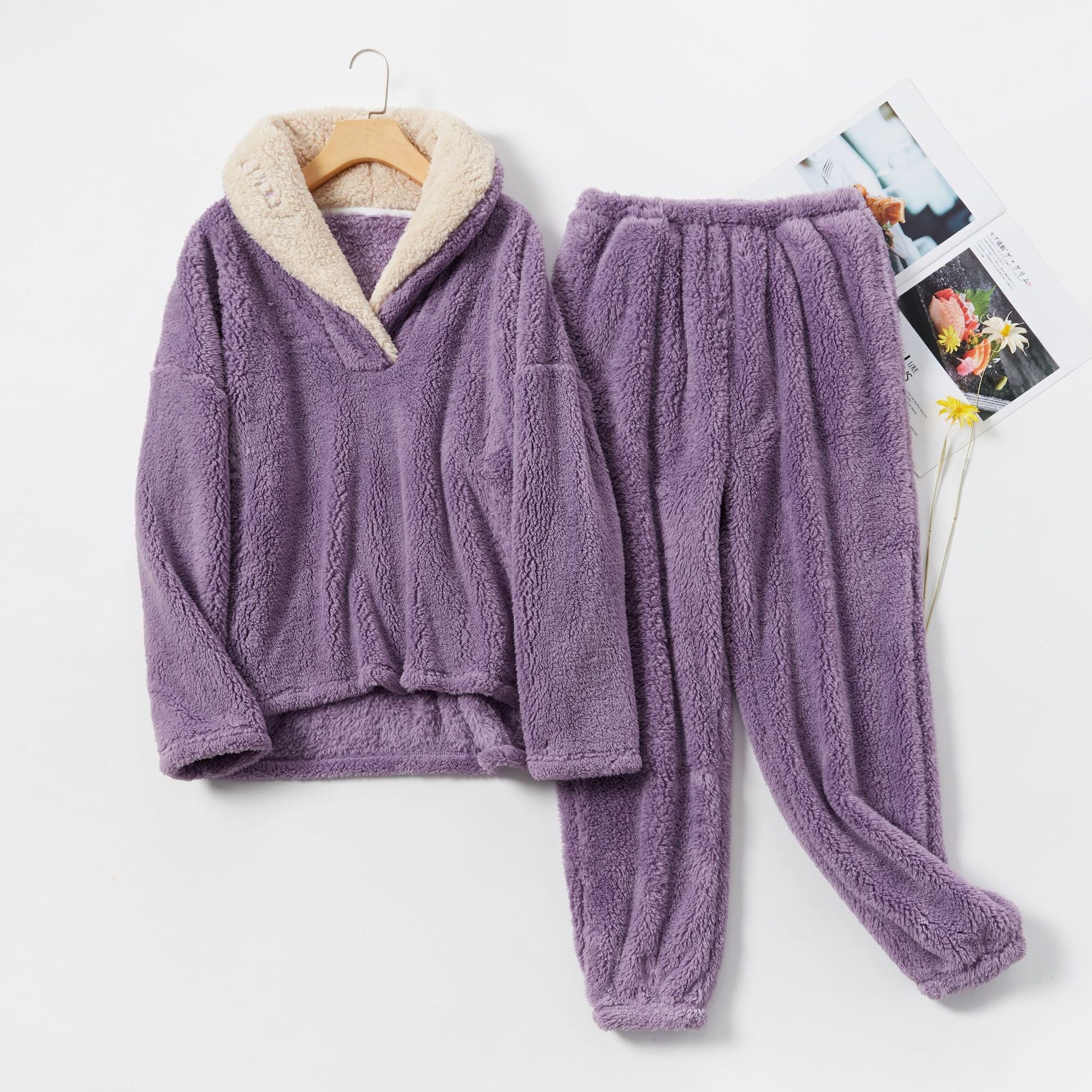Dames Warme Fleece Pyjama Set | Firouze
