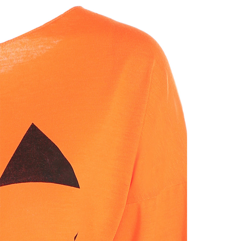 Dames Halloween Off-Shoulder Trui met Pompoenprint | Tasha