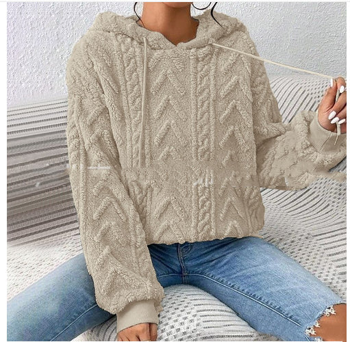 Dames Teddy Hoodie met Geometrisch Patroon | Ralomy