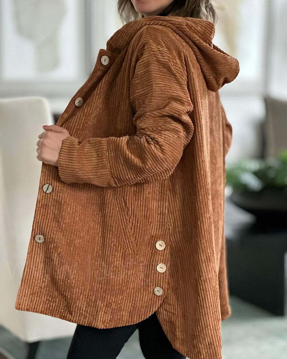 Velicia | Cozy Corduroy Hooded Jacket