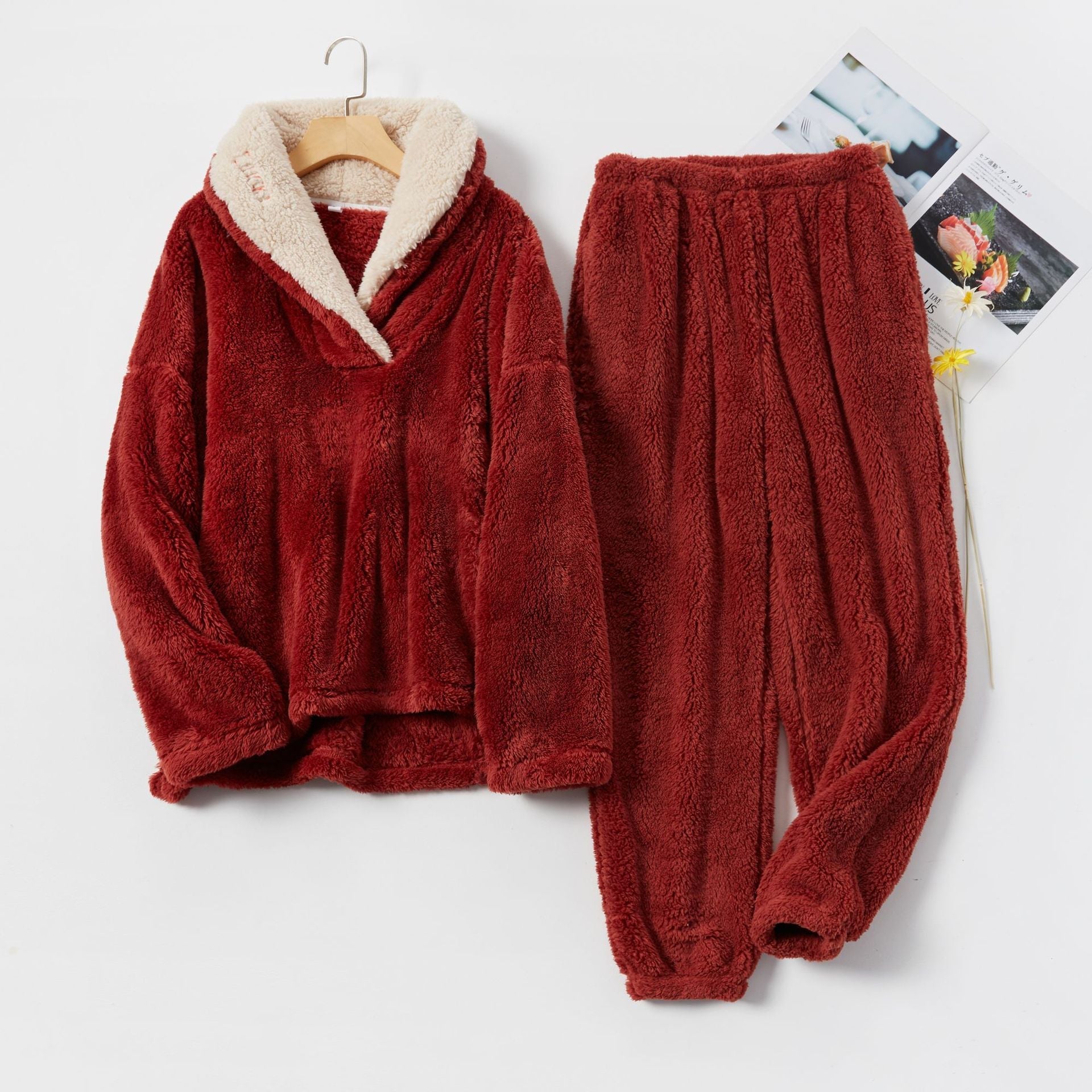 Dames Warme Fleece Pyjama Set | Firouze