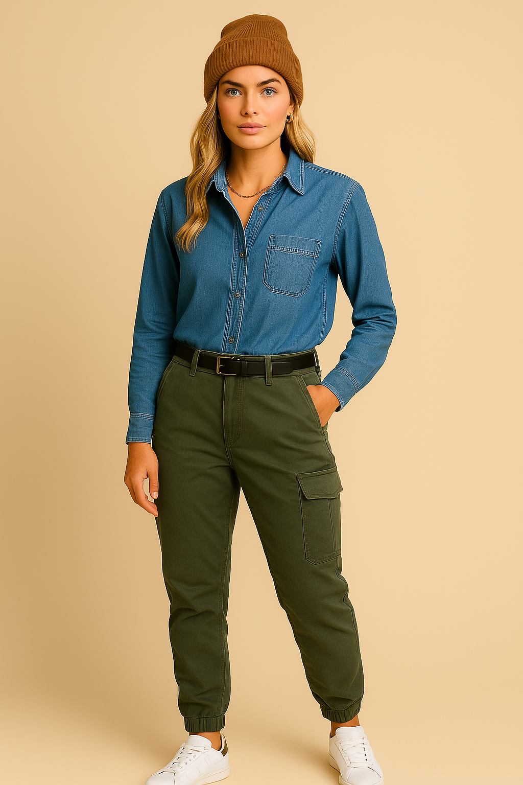 Dames Slim Fit Cargo Broek met Zakken | Agnetha