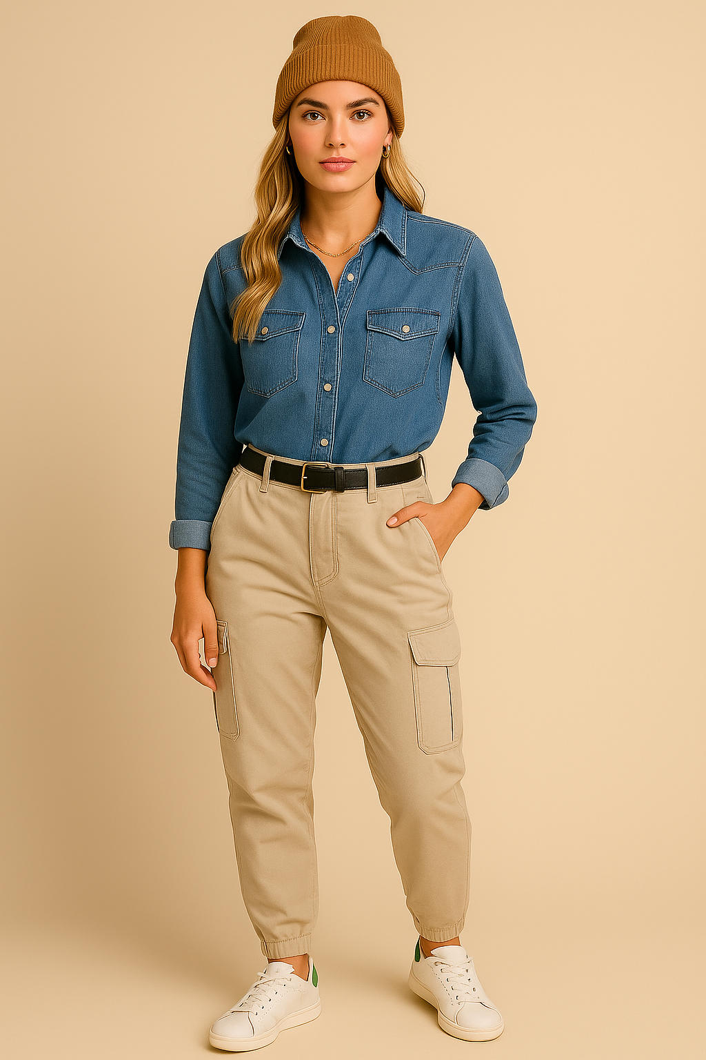 Dames Slim Fit Cargo Broek met Zakken | Agnetha