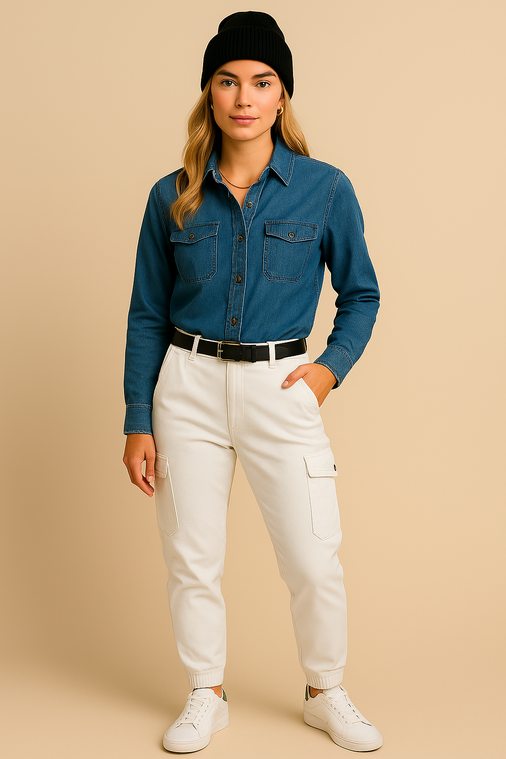 Dames Slim Fit Cargo Broek met Zakken | Agnetha