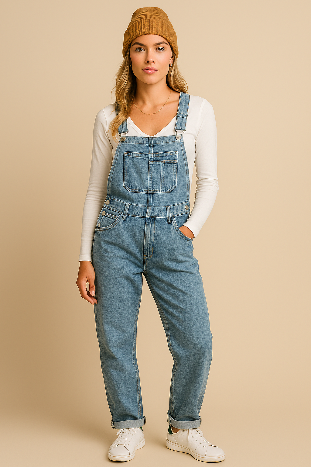 Dames Trendy Denim Tuinbroek | Angelique