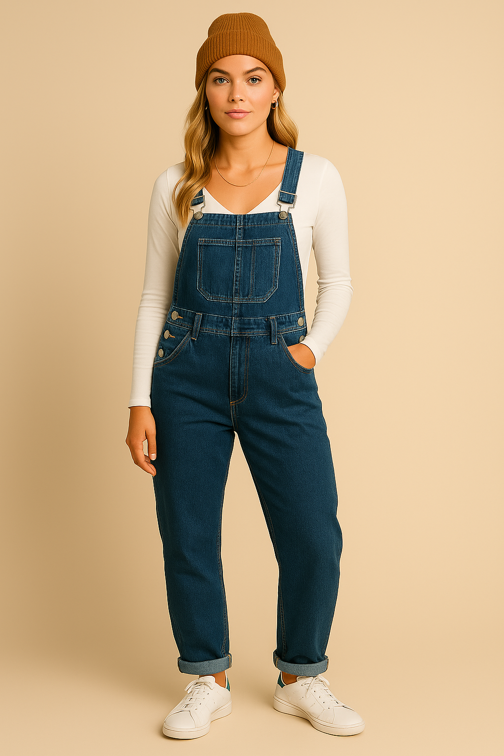 Dames Trendy Denim Tuinbroek | Angelique