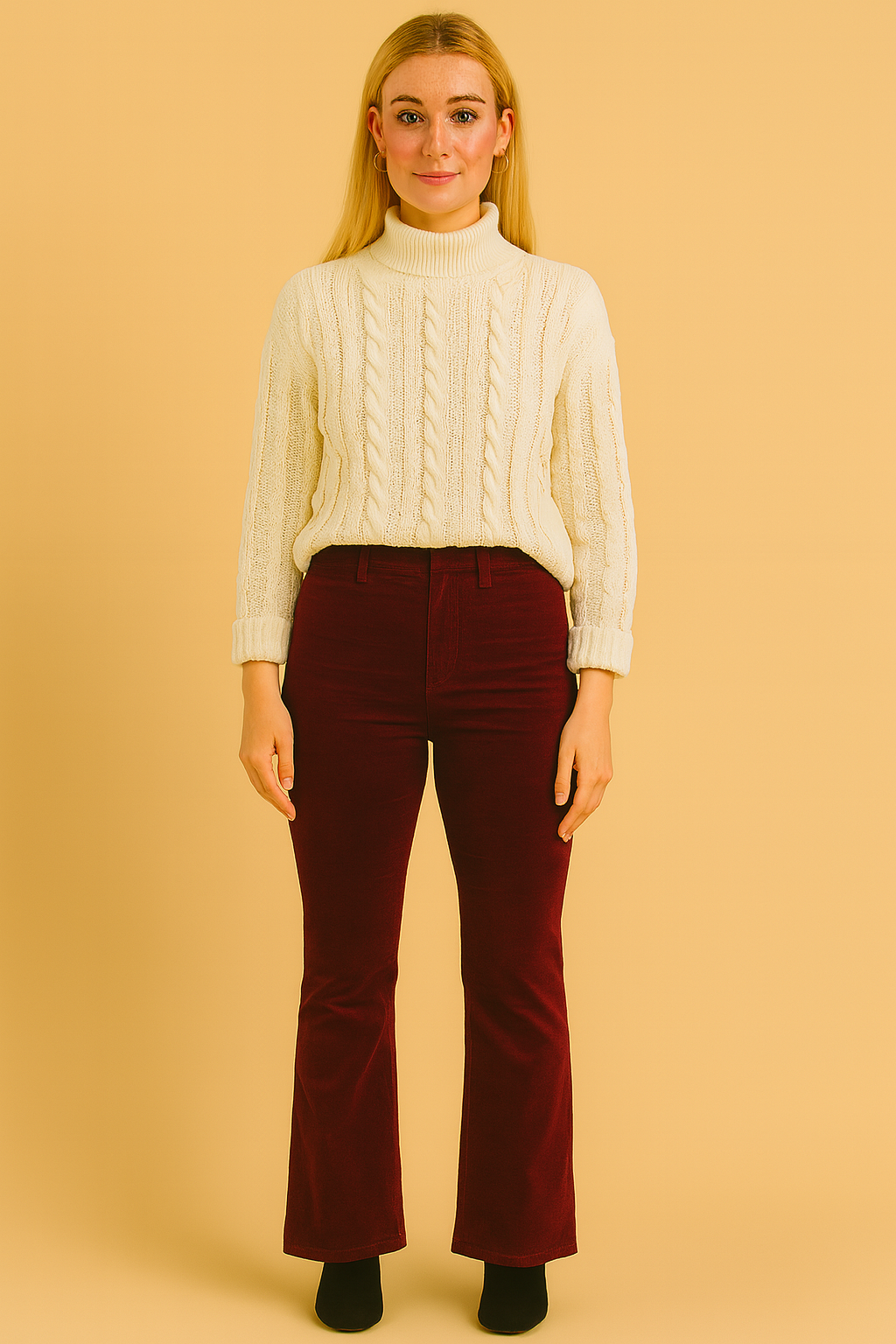 Angie | Women's Suede Pants with Flared Legs
