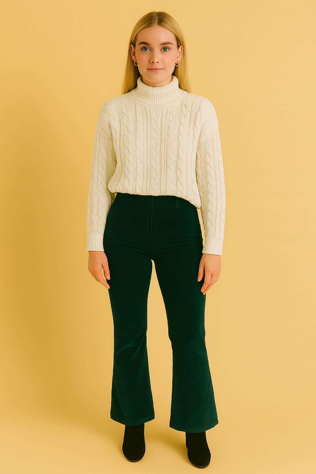 Angie | Women's Suede Pants with Flared Legs