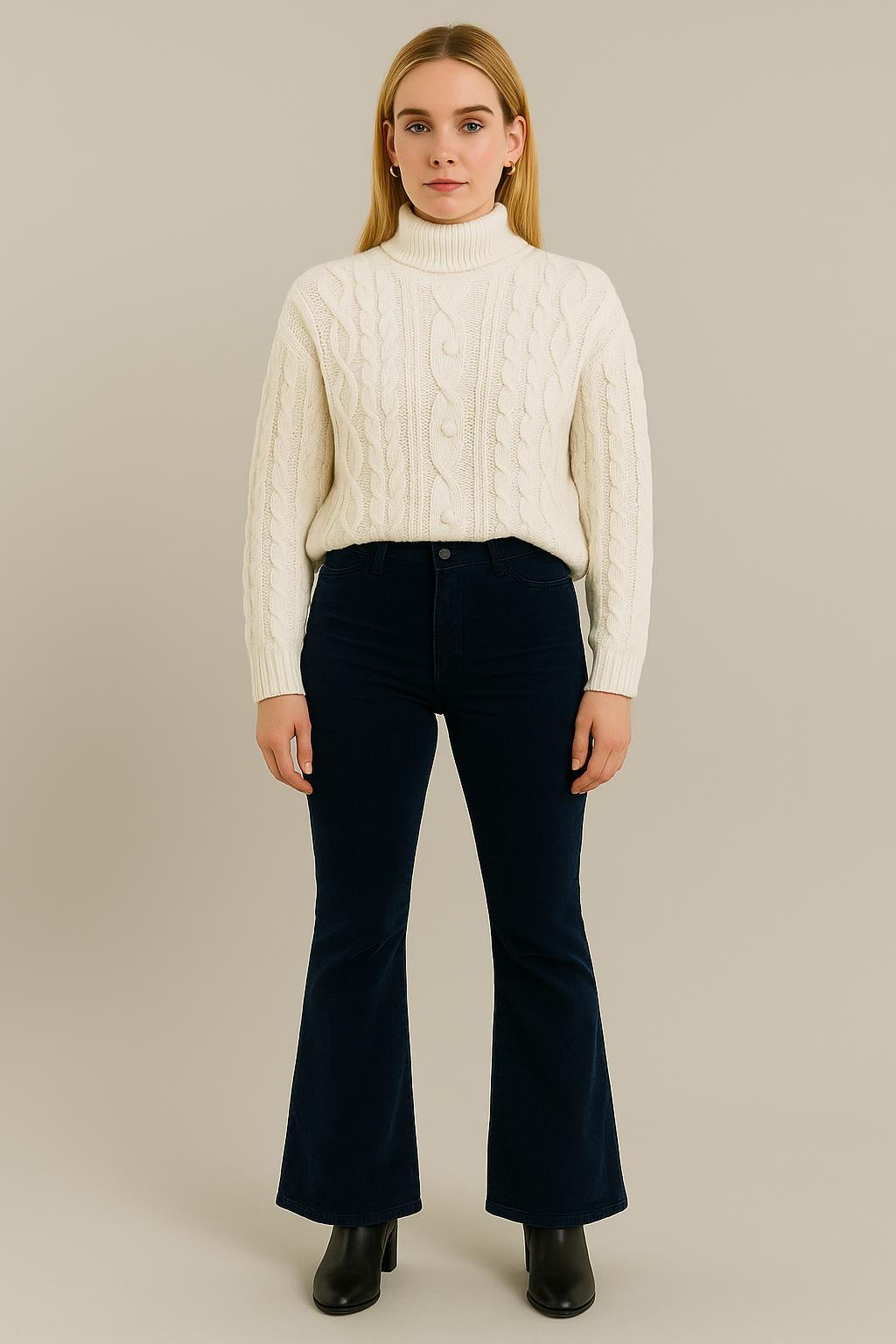 Angie | Women's Suede Pants with Flared Legs