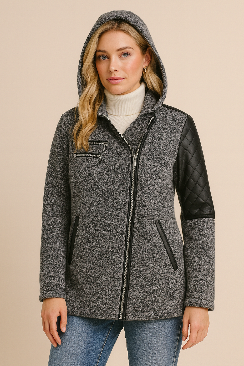 Stijlvolle Dames Tussenjas met Capuchon en Quilted Details | Bea
