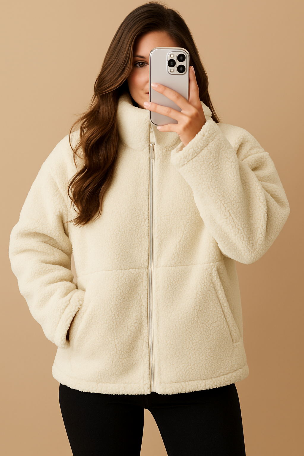 Dames Comfortabele Teddy Jas met Ritssluiting | Bee