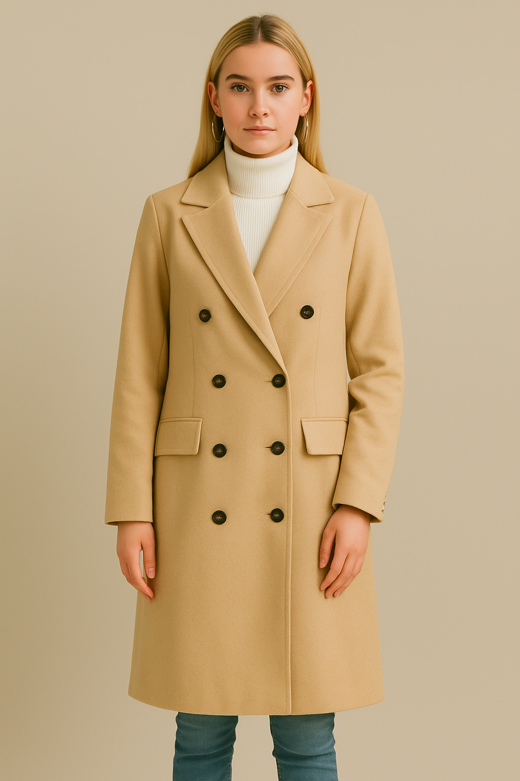 Bianca | Women's Long Coat with Buttons