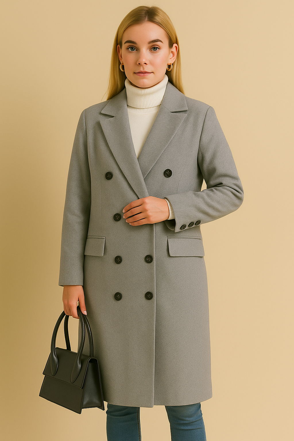 Bianca | Women's Long Coat with Buttons
