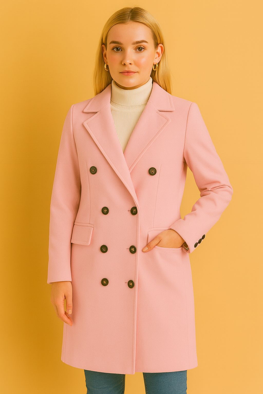 Bianca | Women's Long Coat with Buttons