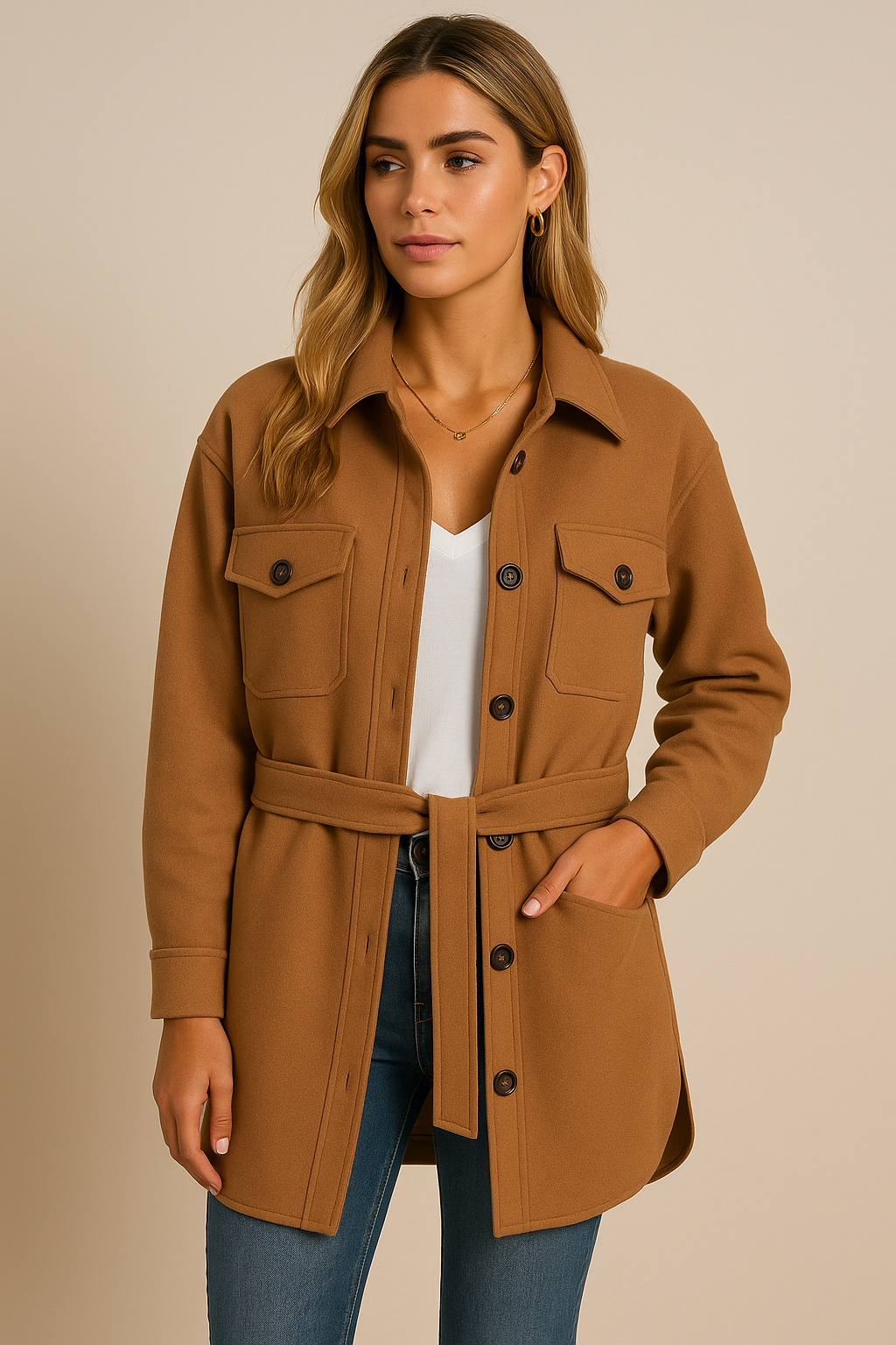 Dames Stijlvolle Tussenjas met Ceintuur | Brianna