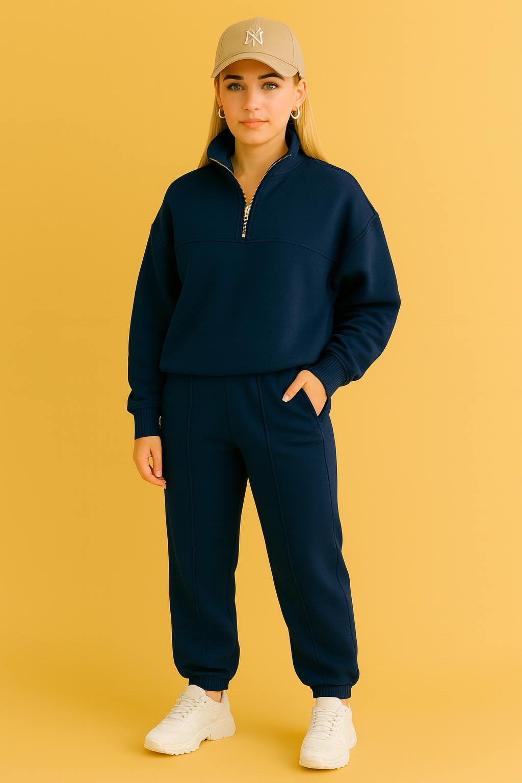 Dames 2-Delige Katoenen Trainingsset met Rits | Deborah