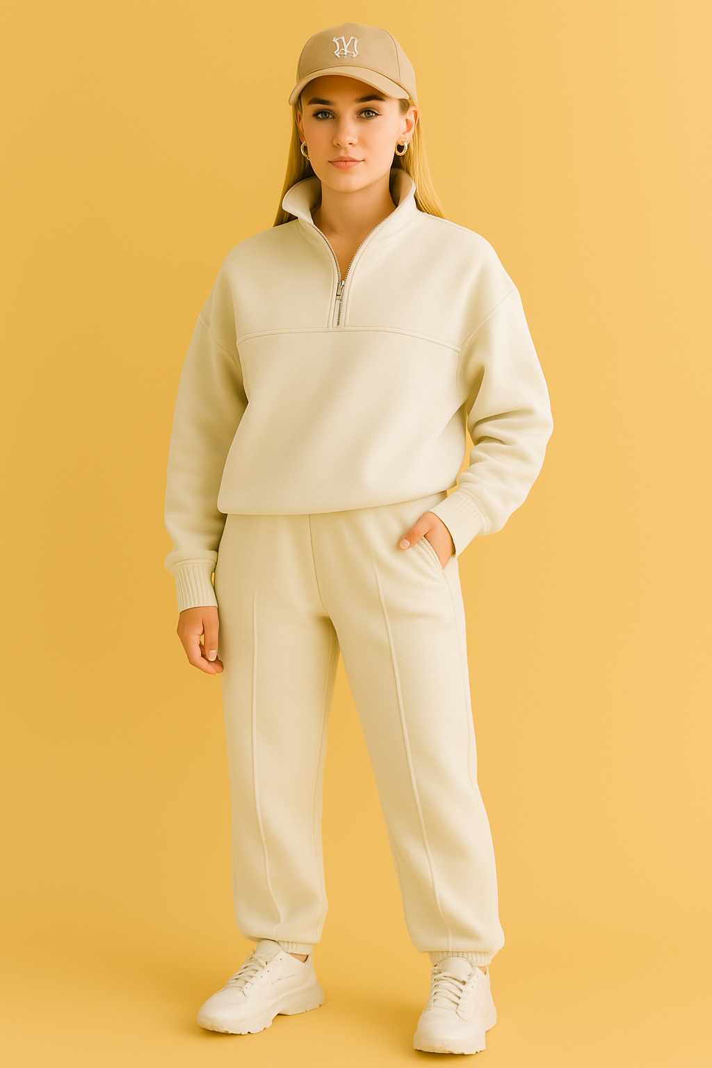 Dames 2-Delige Katoenen Trainingsset met Rits | Deborah