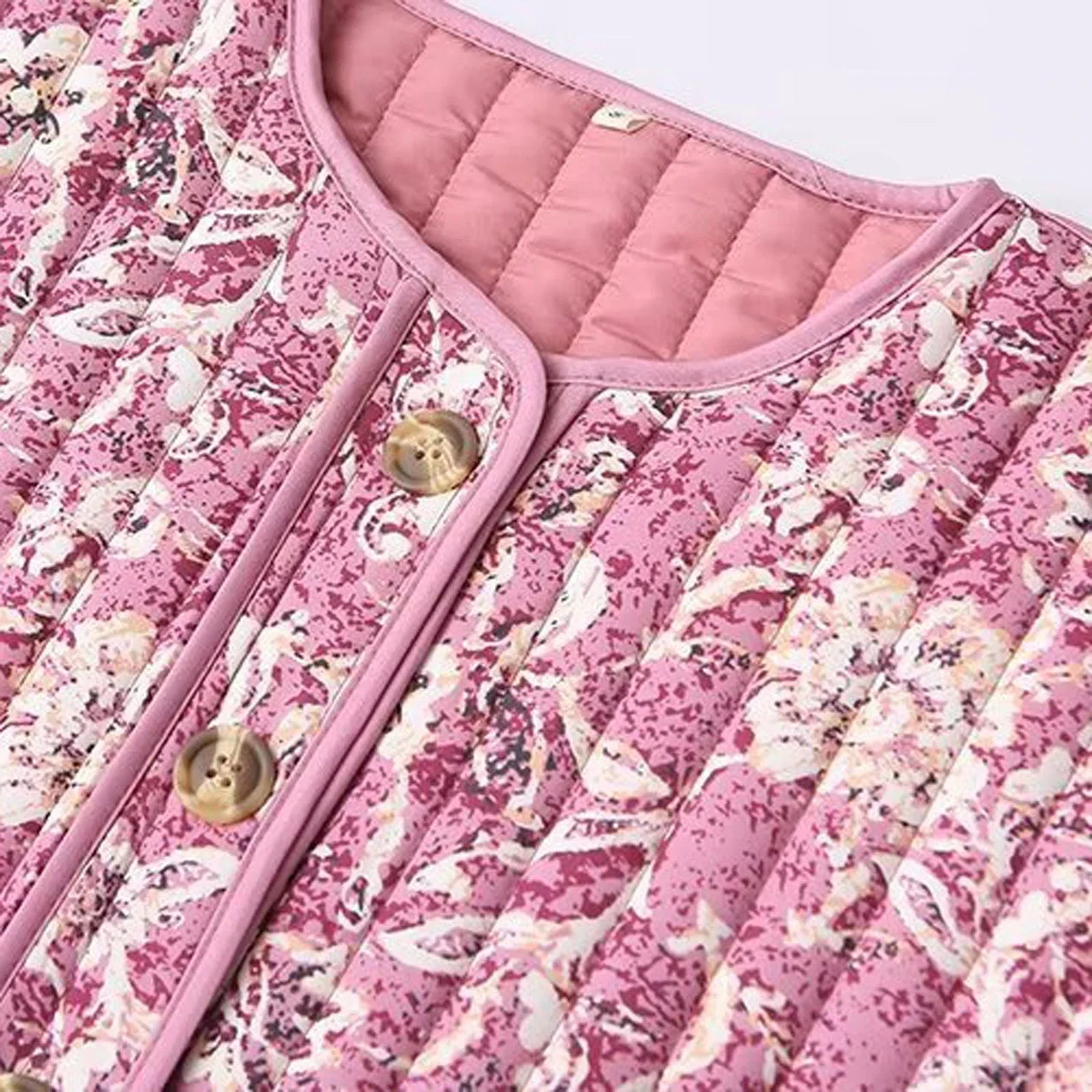 Dames Gewatteerde Bloemenprint Jas | Brielle