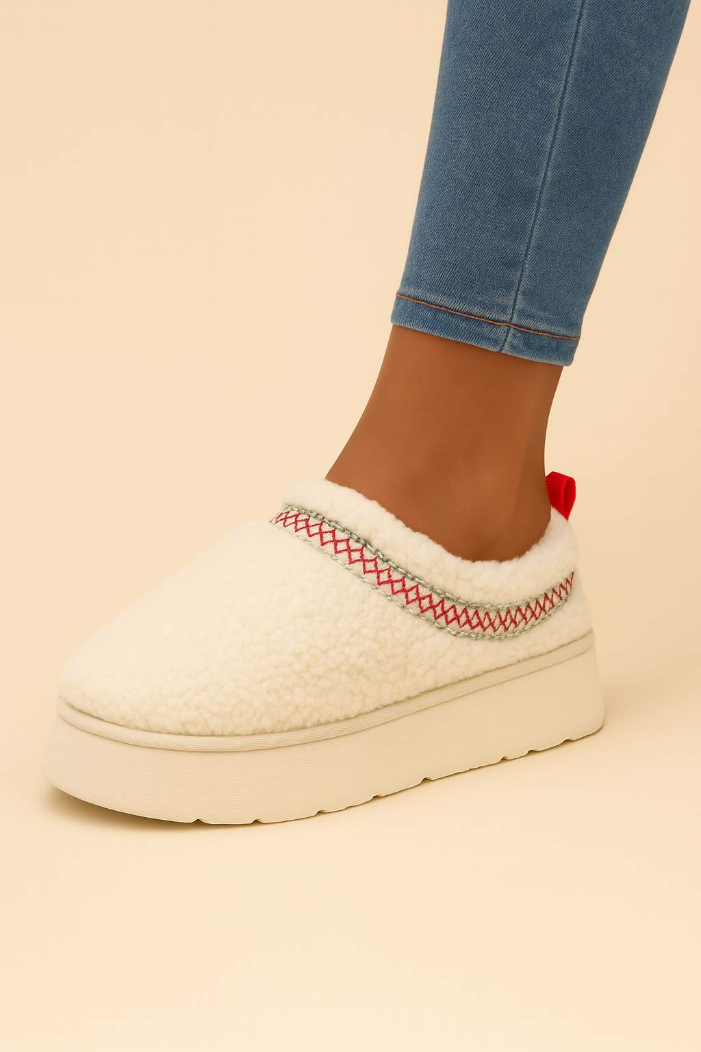 Dames Warme Pluche Platform Instappers | Emanda