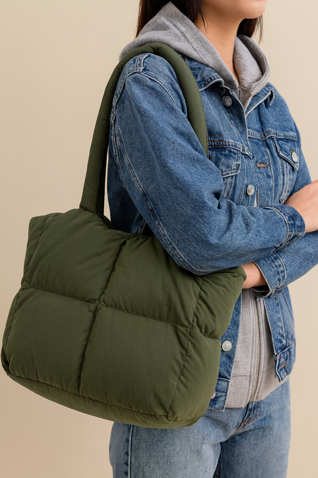 Dames Puffer Tote Bag | Lua