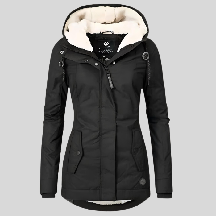 Valentina | Waterproof Long Jacket with Hood and Lining