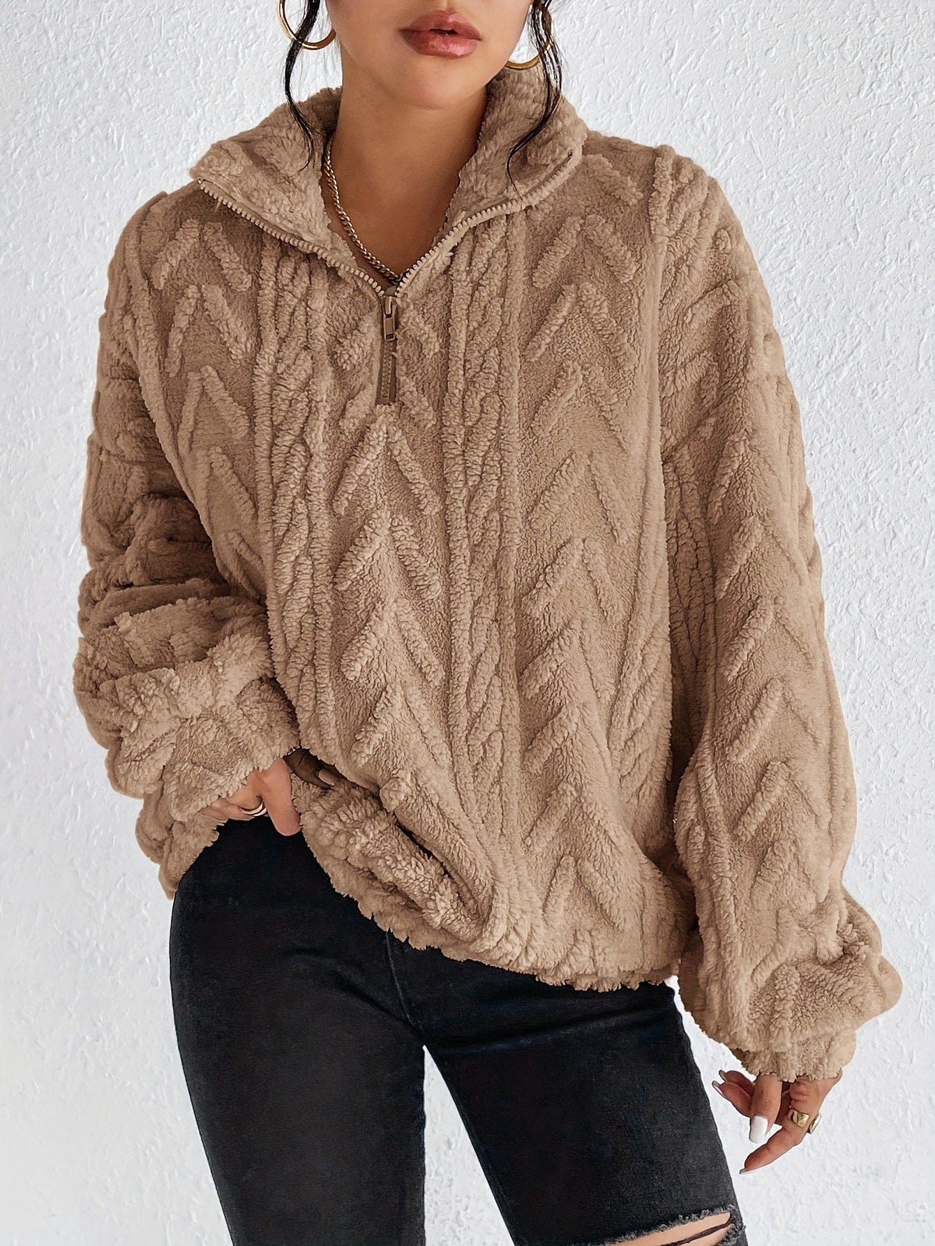 Dames Fleece Trui met Hoogsluitende Kraag | Risma