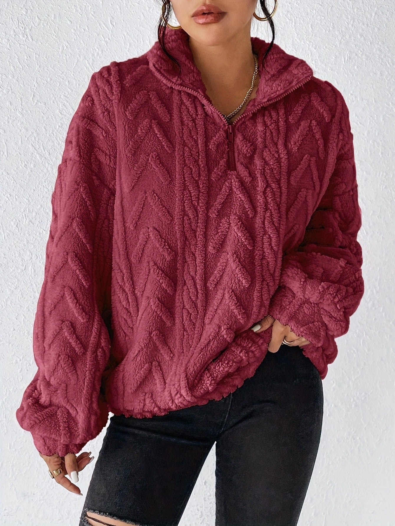 Dames Fleece Trui met Hoogsluitende Kraag | Risma