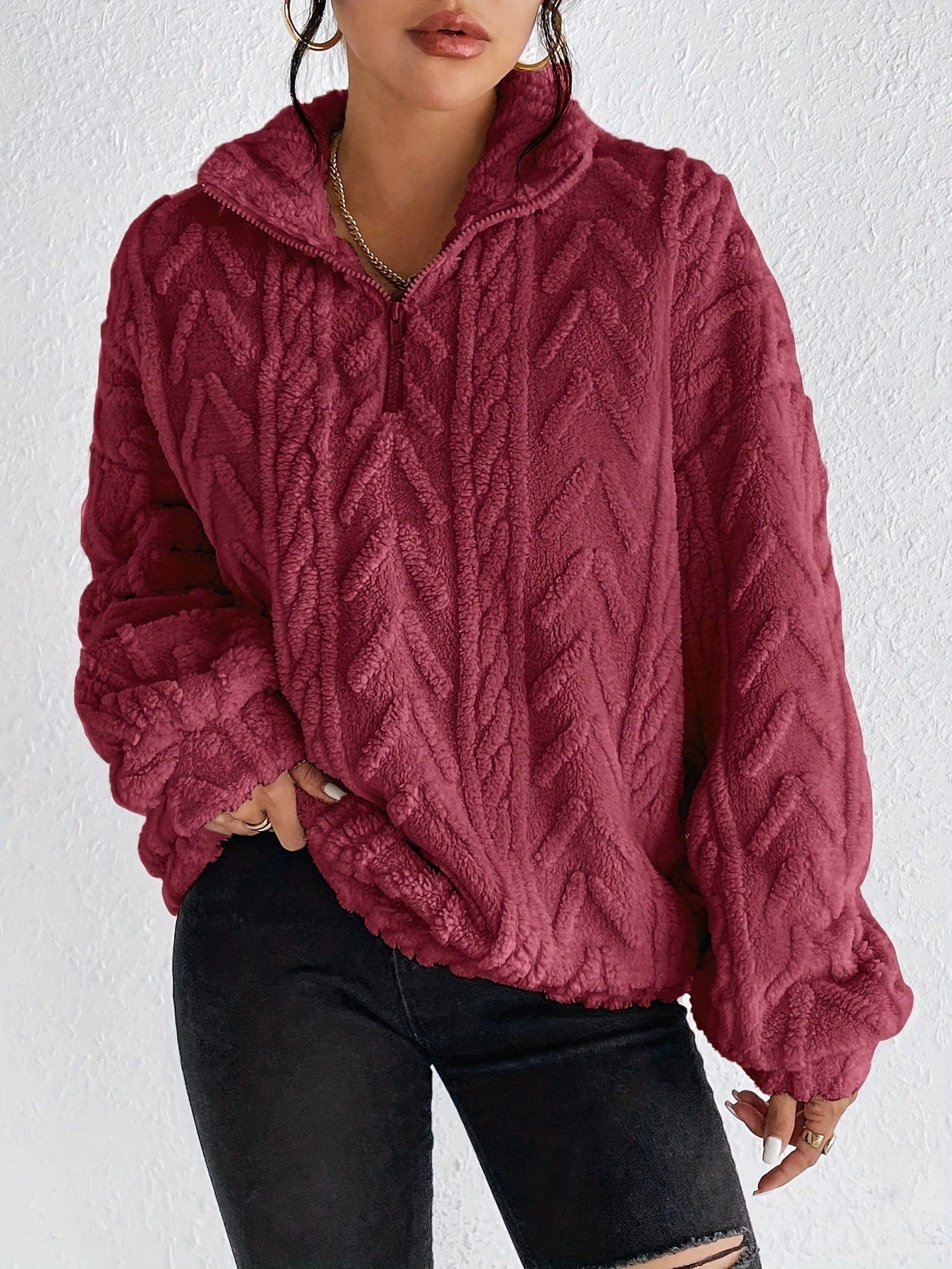 Dames Fleece Trui met Hoogsluitende Kraag | Risma