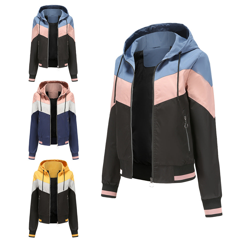 Dames Sportieve Jas met Colorblock Design en Capuchon | Bodi