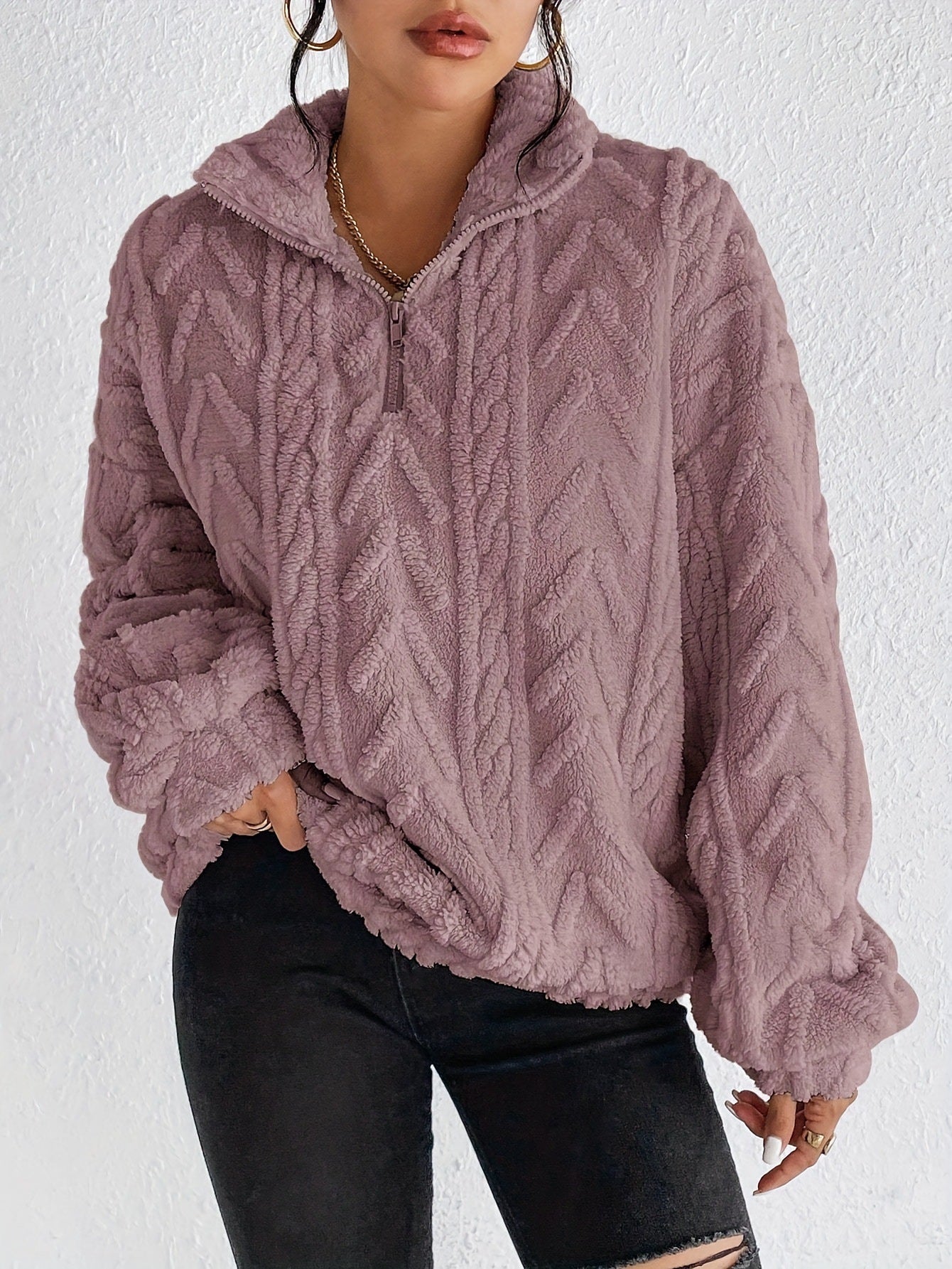 Dames Fleece Trui met Hoogsluitende Kraag | Risma