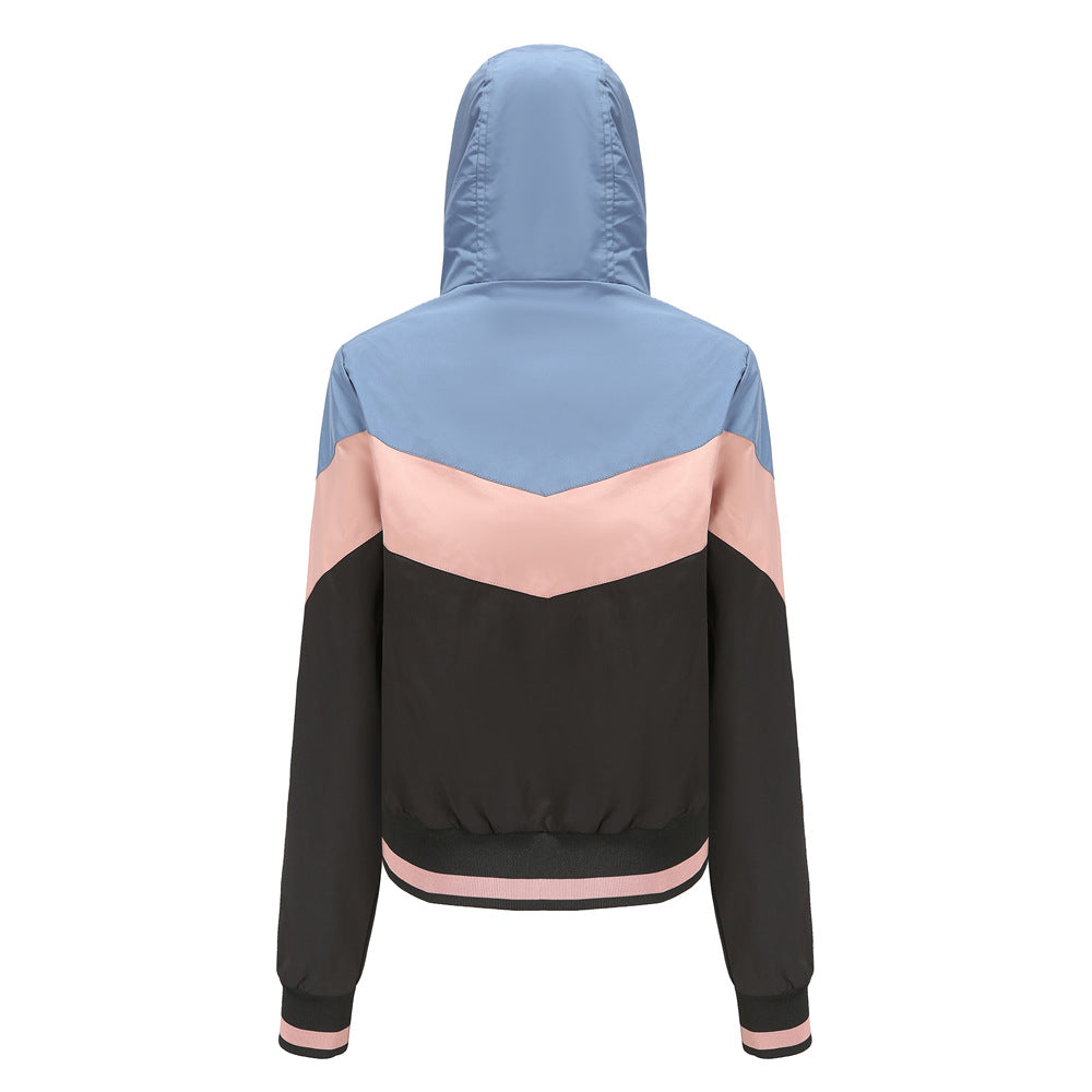 Dames Sportieve Jas met Colorblock Design en Capuchon | Bodi