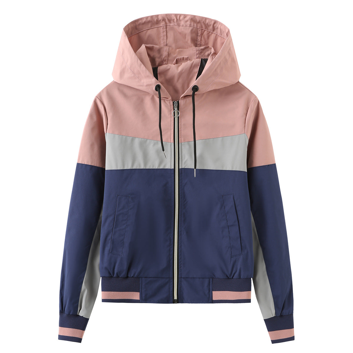 Dames windjack met colorblock design en capuchon | Bernou