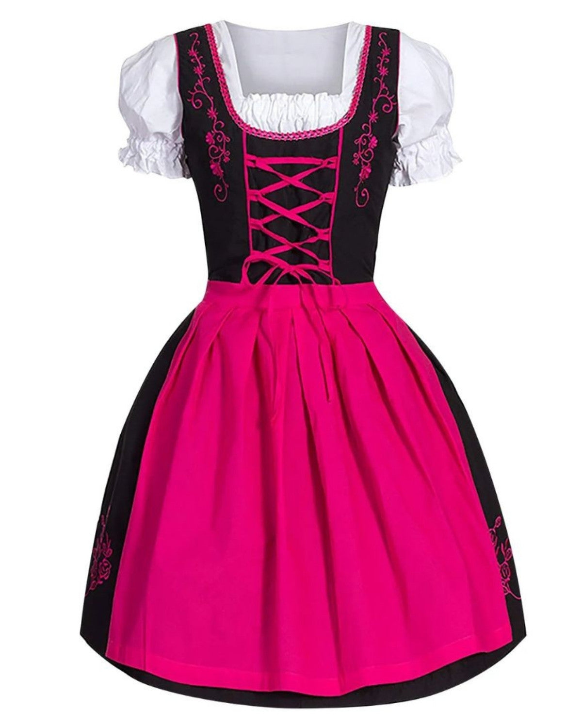 Dames Oktoberfest Dirndl Jurk met Schort en Borduurdetails | Novella